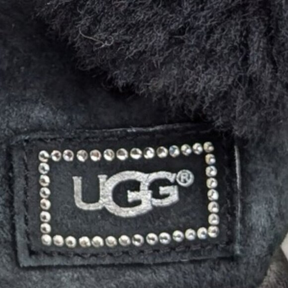 UGG Swarovski Bailey Button Bling Black Classic Calf Boots Women's Size US 8 - Picture 11 of 11